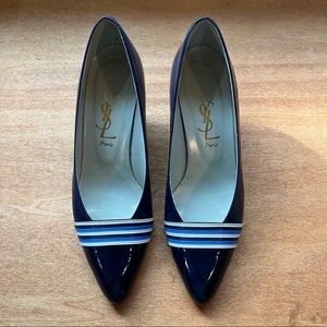 Vintage YSL Navy Pumps
